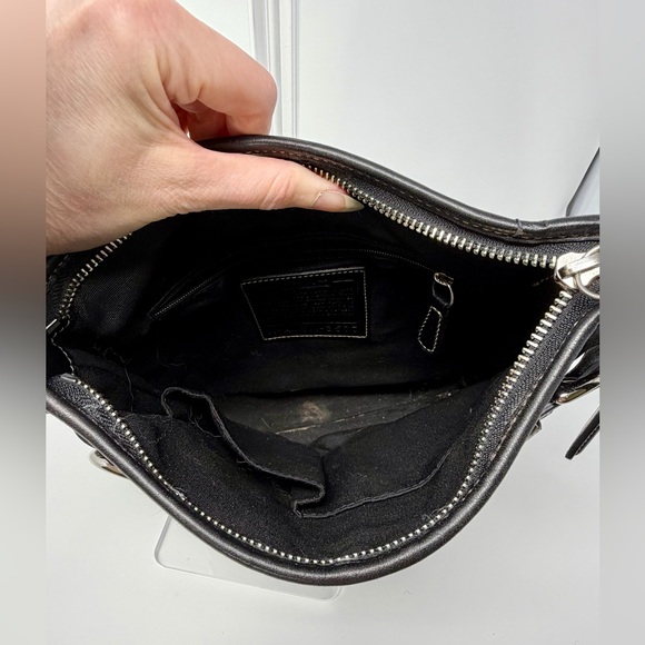 Coach Black Women's Monogram and Leather Small Hobo Bag - Picture 6 of 10